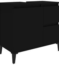 Badschrank Schwarz 65x33x60 cm Holzwerkstoff