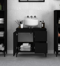 Badschrank Schwarz 65x33x60 cm Holzwerkstoff