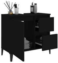 Badschrank Schwarz 65x33x60 cm Holzwerkstoff
