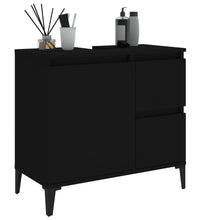 Badschrank Schwarz 65x33x60 cm Holzwerkstoff