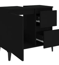 Badschrank Schwarz 65x33x60 cm Holzwerkstoff