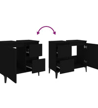Badschrank Schwarz 65x33x60 cm Holzwerkstoff