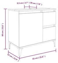Badschrank Schwarz 65x33x60 cm Holzwerkstoff