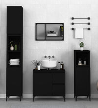 Badschrank Schwarz 65x33x60 cm Holzwerkstoff