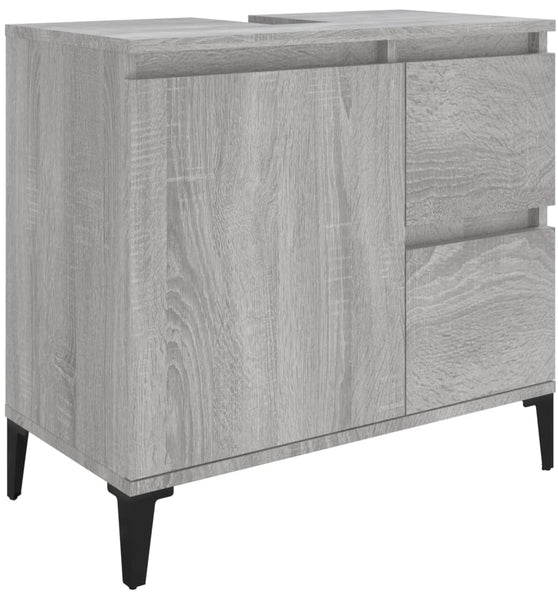 Badschrank Grau Sonoma 65x33x60 cm Holzwerkstoff