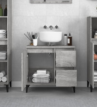 Badschrank Grau Sonoma 65x33x60 cm Holzwerkstoff