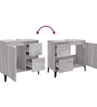 Badschrank Grau Sonoma 65x33x60 cm Holzwerkstoff