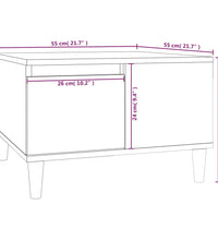 Couchtisch Braun Eichen-Optik 55x55x36,5 cm Holzwerkstoff