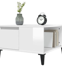 Couchtisch Hochglanz-Weiß 55x55x36,5 cm Holzwerkstoff