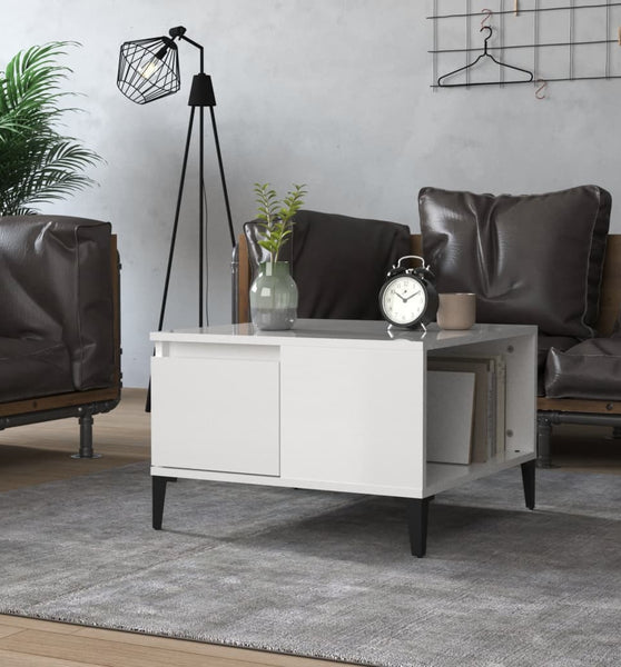 Couchtisch Hochglanz-Weiß 55x55x36,5 cm Holzwerkstoff