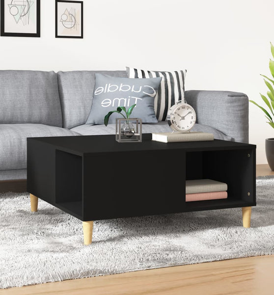 Couchtisch Schwarz 80x80x36,5 cm Holzwerkstoff
