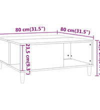 Couchtisch Hochglanz-Weiß 80x80x36,5 cm Holzwerkstoff