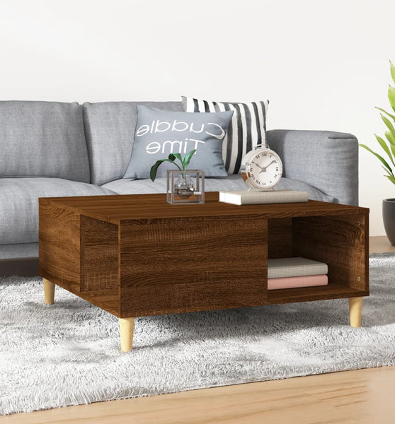 Couchtisch Braun Eichen-Optik 80x80x36,5 cm Holzwerkstoff