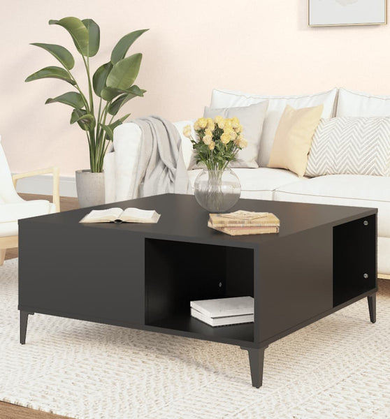 Couchtisch Schwarz 80x80x36,5 cm Holzwerkstoff