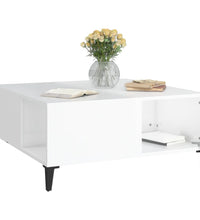 Couchtisch Hochglanz-Weiß 80x80x36,5 cm Holzwerkstoff