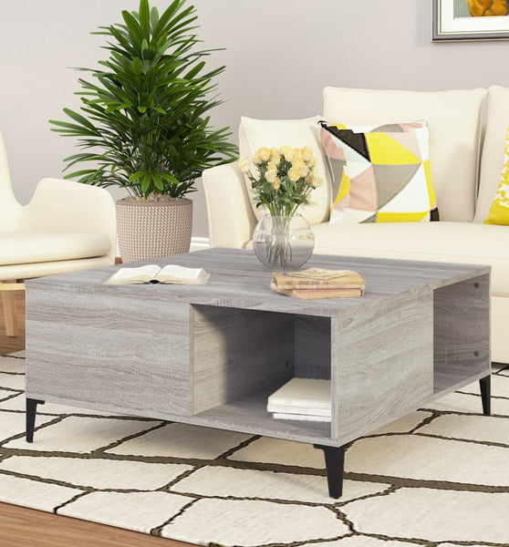 Couchtisch Grau Sonoma 80x80x36,5 cm Holzwerkstoff
