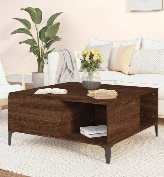 Couchtisch Braun Eichen-Optik 80x80x36,5 cm Holzwerkstoff