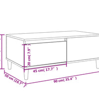 Couchtisch Betongrau 90x50x36,5 cm Holzwerkstoff
