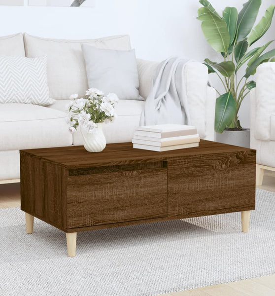 Couchtisch Braun Eichen-Optik 90x50x36,5 cm Holzwerkstoff