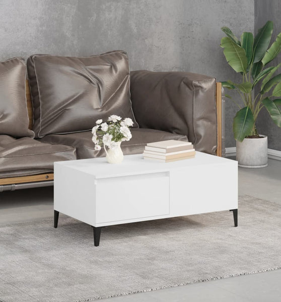 Couchtisch Weiß 90x50x36,5 cm Holzwerkstoff