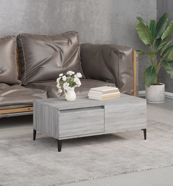 Couchtisch Grau Sonoma 90x50x36,5 cm Holzwerkstoff