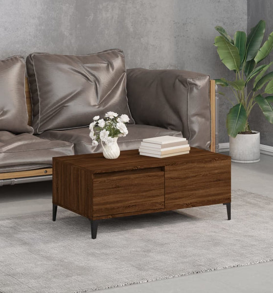 Couchtisch Braun Eichen-Optik 90x50x36,5 cm Holzwerkstoff