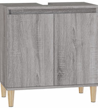 Waschbeckenunterschrank Grau Sonoma 58x33x60 cm Holzwerkstoff