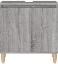 Waschbeckenunterschrank Grau Sonoma 58x33x60 cm Holzwerkstoff