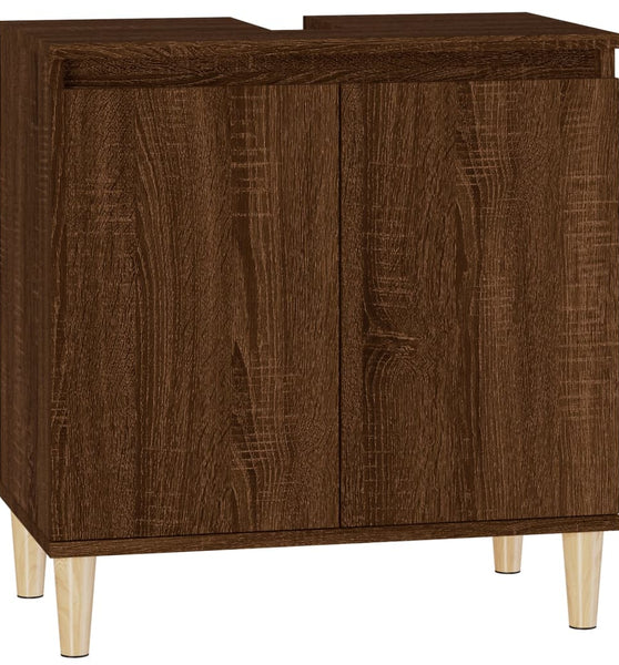 Waschbeckenunterschrank Braun Eichen-Optik 58x33x60 cm
