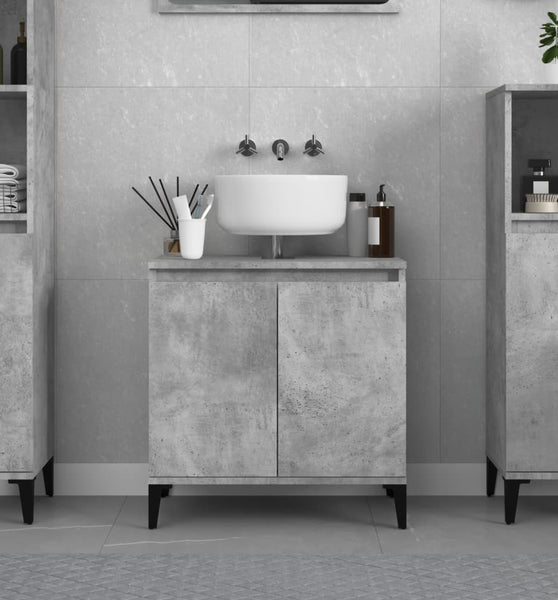 Waschbeckenunterschrank Betongrau 58x33x60 cm Holzwerkstoff