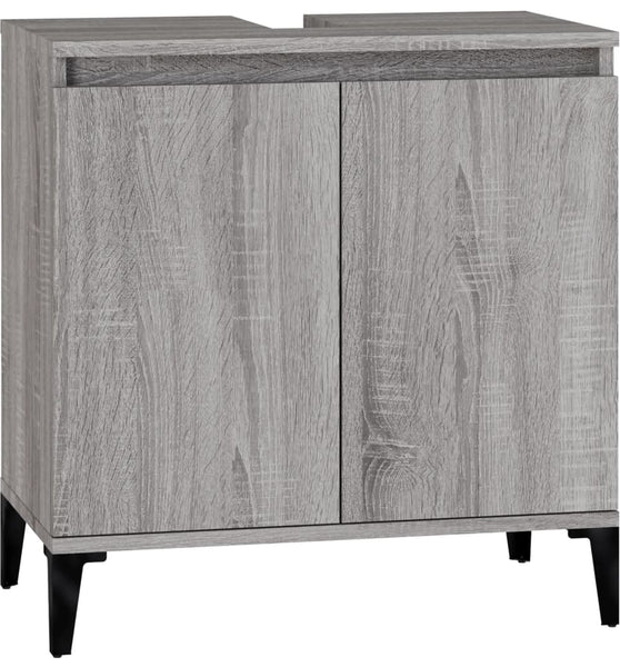 Waschbeckenunterschrank Grau Sonoma 58x33x60 cm Holzwerkstoff