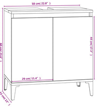 Waschbeckenunterschrank Grau Sonoma 58x33x60 cm Holzwerkstoff