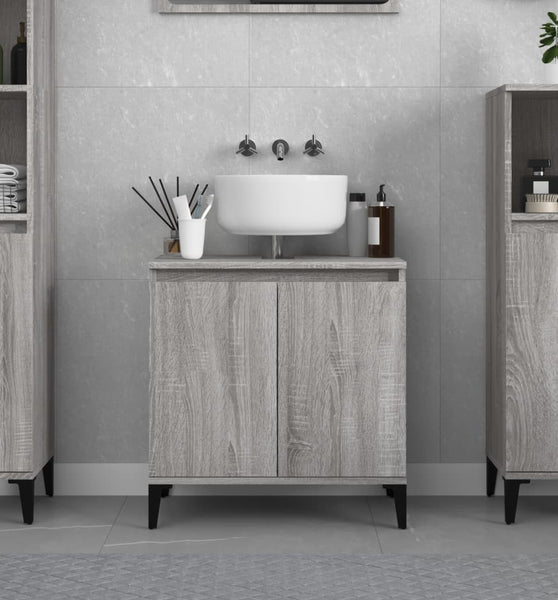 Waschbeckenunterschrank Grau Sonoma 58x33x60 cm Holzwerkstoff