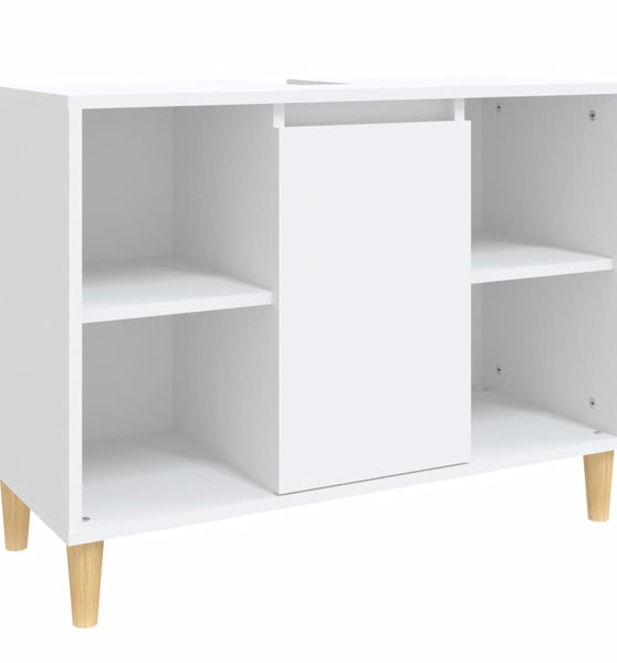 Waschbeckenunterschrank Weiß 80x33x60 cm Holzwerkstoff