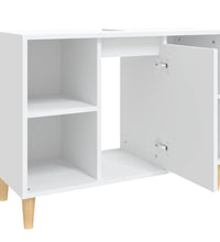 Waschbeckenunterschrank Weiß 80x33x60 cm Holzwerkstoff