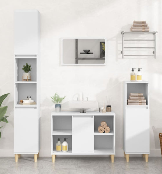 Waschbeckenunterschrank Weiß 80x33x60 cm Holzwerkstoff