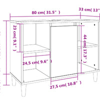 Waschbeckenunterschrank Schwarz 80x33x60 cm Holzwerkstoff