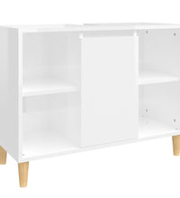 Waschbeckenunterschrank Hochglanz-Weiß 80x33x60cm Holzwerkstoff