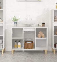 Waschbeckenunterschrank Hochglanz-Weiß 80x33x60cm Holzwerkstoff