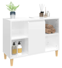 Waschbeckenunterschrank Hochglanz-Weiß 80x33x60cm Holzwerkstoff