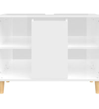 Waschbeckenunterschrank Hochglanz-Weiß 80x33x60cm Holzwerkstoff
