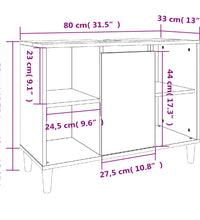 Waschbeckenunterschrank Hochglanz-Weiß 80x33x60cm Holzwerkstoff