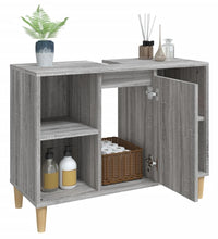 Waschbeckenunterschrank Grau Sonoma 80x33x60 cm Holzwerkstoff