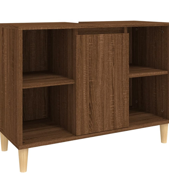 Waschbeckenunterschrank Braun Eichen-Optik 80x33x60 cm