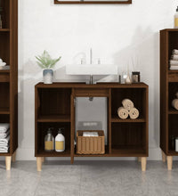 Waschbeckenunterschrank Braun Eichen-Optik 80x33x60 cm