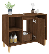 Waschbeckenunterschrank Braun Eichen-Optik 80x33x60 cm