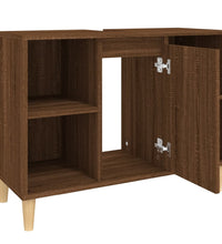 Waschbeckenunterschrank Braun Eichen-Optik 80x33x60 cm