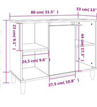 Waschbeckenunterschrank Braun Eichen-Optik 80x33x60 cm