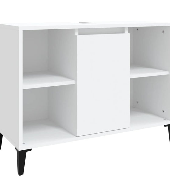 Waschbeckenunterschrank Weiß 80x33x60 cm Holzwerkstoff