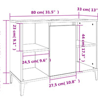 Waschbeckenunterschrank Schwarz 80x33x60 cm Holzwerkstoff